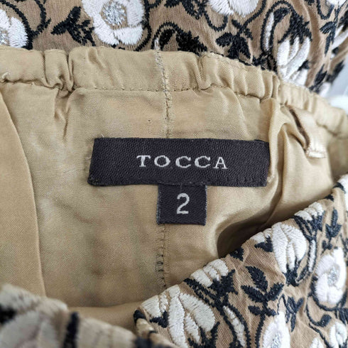 トッカ TOCCA 花柄刺繍 シルク混 チューブトップワンピース レディース JPN:2