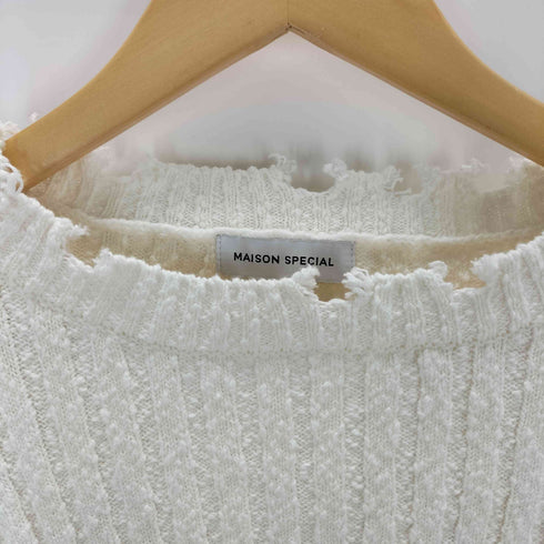 メゾンスペシャル MAISON SPECIAL Slab Distressed Effect Knitwear レディース FREE