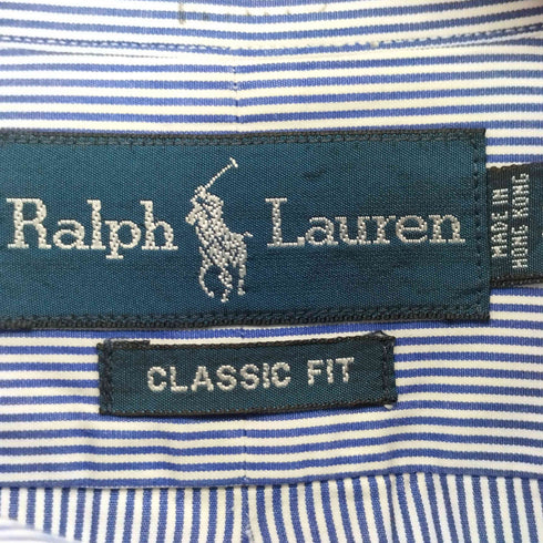 ラルフローレン RALPH LAUREN CLASSICFIT ポニー刺繍 ストライプ L/S ボタンダウン シャツ メンズ JPN:L