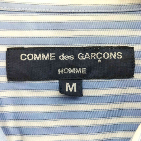コムデギャルソンオム COMME des GARCONS HOMME AD2011 素材切替 ギャザーデザイン ストライプ L/S シャツ メンズ JPN:M