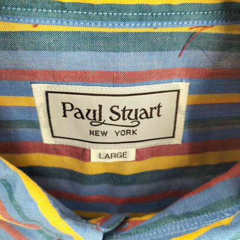 ポールスチュアート Paul Stuart ストライプ柄 ボタンダウンレギュラーカラーシャツ メンズ L