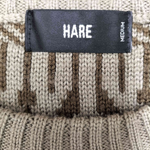 ハレ HARE 総柄 アクリル ウール クルーネック 3D ニット セーター メンズ import:M