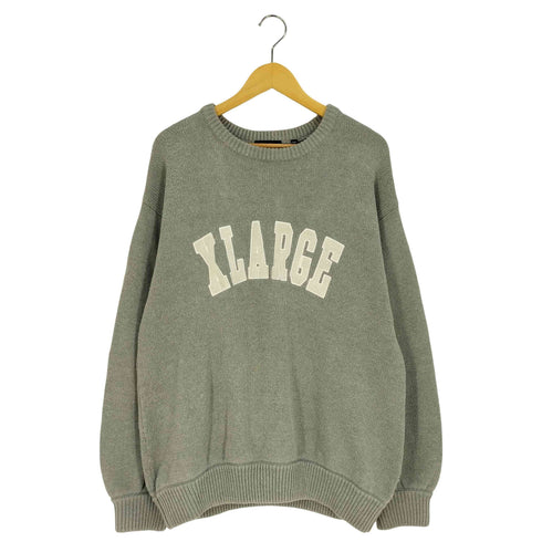 エクストララージ XLARGE COLLEGE LOGO CREWNECK KNIT カレッジロゴ クルーネック ニット メンズ JPN:L