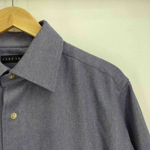 カフェソーホー CAFE SOHO CASHMERE BLEND WOOL カシミヤ混 ウールシャツ メンズ LL