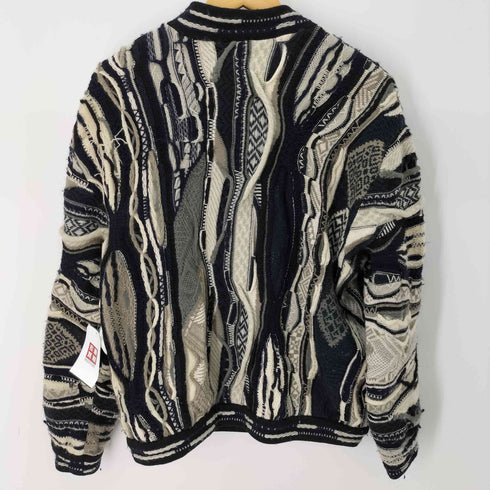 クージー COOGI 90S マルチカラー ジップアップ 3Dニットジャケット メンズ import:M