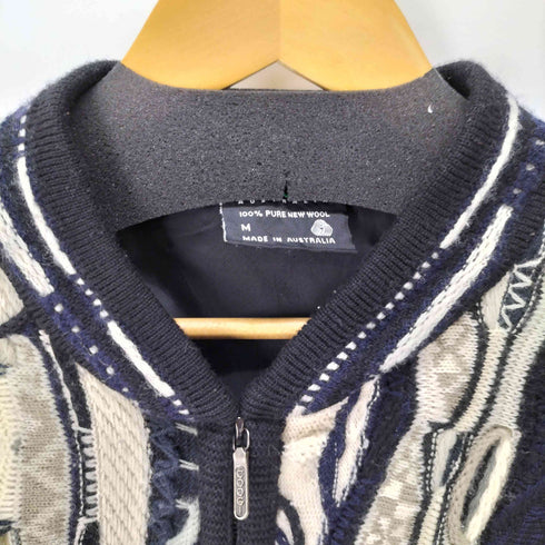 クージー COOGI 90S マルチカラー ジップアップ 3Dニットジャケット メンズ import:M