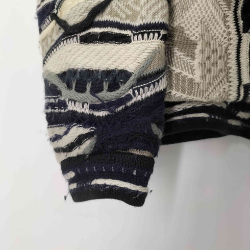 クージー COOGI 90S マルチカラー ジップアップ 3Dニットジャケット メンズ import:M