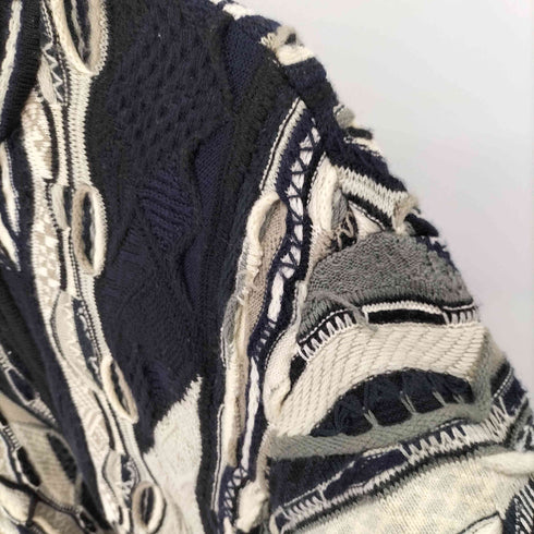 クージー COOGI 90S マルチカラー ジップアップ 3Dニットジャケット メンズ import:M