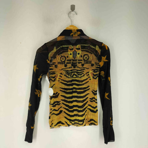 ヴィヴィアンタム VIVIENNE TAM 00s タイガーフラワー ジップシアーシャツ レディース 0