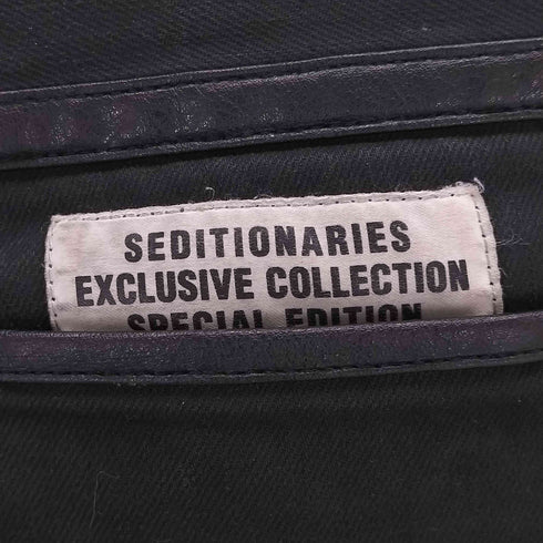 セディショナリーズバイトリプルシックス SEDITIONARIES by 666 コーテッドファブリック レザートリム ロングジップジーンズ メンズ 30