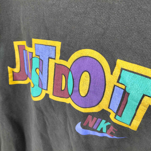 ナイキ NIKE 90S USA製 銀タグ プリントワイドクロップドスウェットプルオーバー メンズ