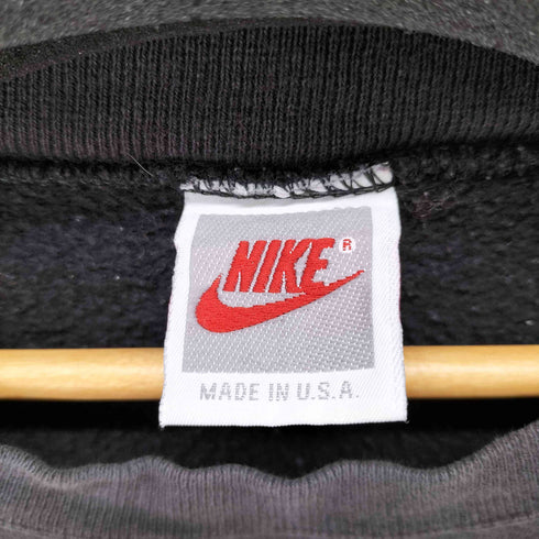 ナイキ NIKE 90S USA製 銀タグ プリントワイドクロップドスウェットプルオーバー メンズ