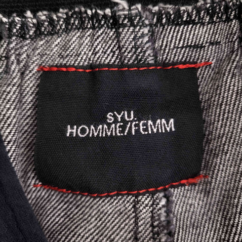シュウオムフェム SYU. HOMME/FEMM サイドスリット イージーデニムパンツ メンズ