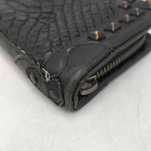 ビザール bizarre スタッズ クロコ 型押し レザー ロング ウォレット 長財布 メンズ