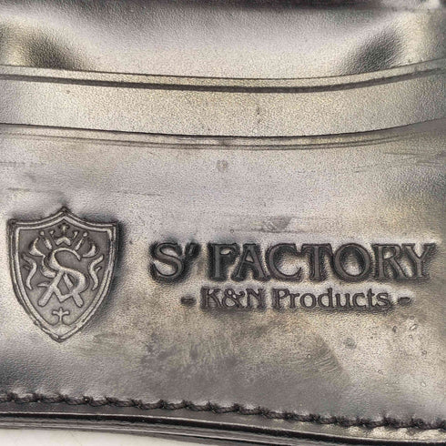 S' FACTORY クロコ 型押し 丸カン レザー バイカーズ ロング ウォレット メンズ