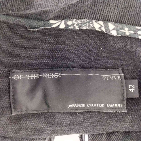 オブザネージュスタイル OF THE NEIGE STYLE ロゴ 刺繍 シンチバック ブラック デニム オーバーオール つなぎ メンズ 42