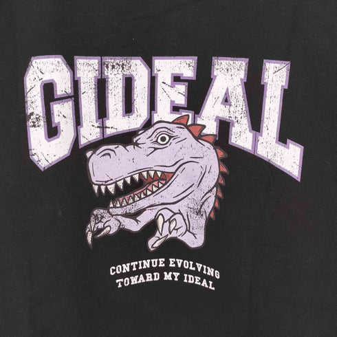 GIDEAL dinosaur & college scrub print t shirt メンズ 03