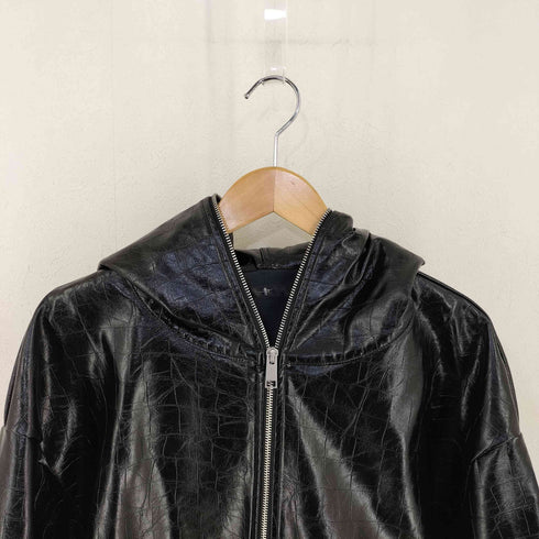 ノーアイディー NO ID. シンセティックレザーフーデッドBLZ メンズ ONE SIZE