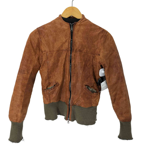 ジョルジオブラット Giorgio Brato MADE IN ITALY リブ切替 ダブルジップラムレザージャケット メンズ 40