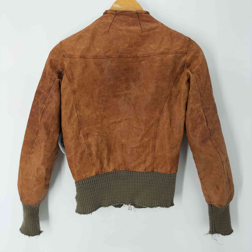 ジョルジオブラット Giorgio Brato MADE IN ITALY リブ切替 ダブルジップラムレザージャケット メンズ 40