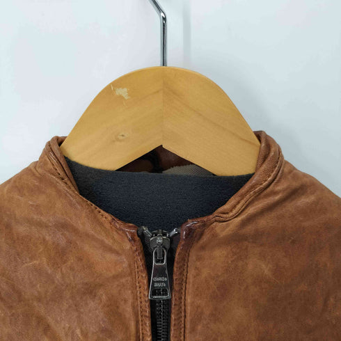 ジョルジオブラット Giorgio Brato MADE IN ITALY リブ切替 ダブルジップラムレザージャケット メンズ 40