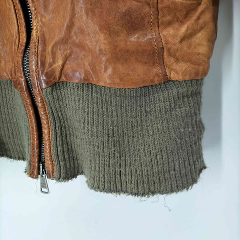 ジョルジオブラット Giorgio Brato MADE IN ITALY リブ切替 ダブルジップラムレザージャケット メンズ 40