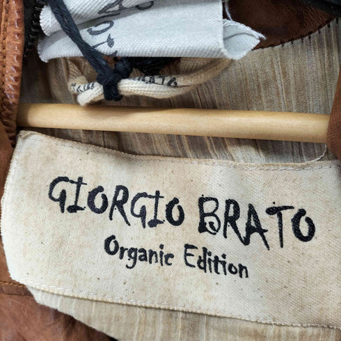 ジョルジオブラット Giorgio Brato MADE IN ITALY リブ切替 ダブルジップラムレザージャケット メンズ 40