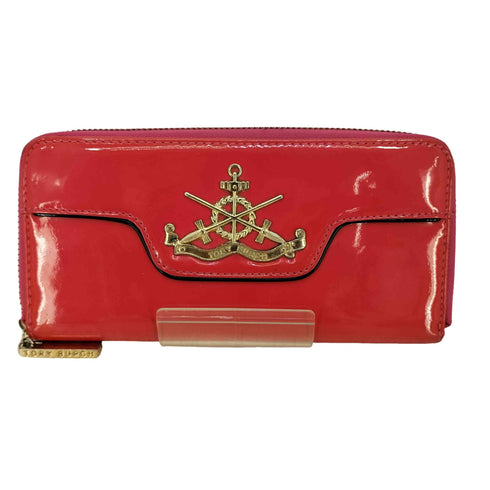 トリーバーチ TORY BURCH エナメル ラウンドジップウォレット レディース