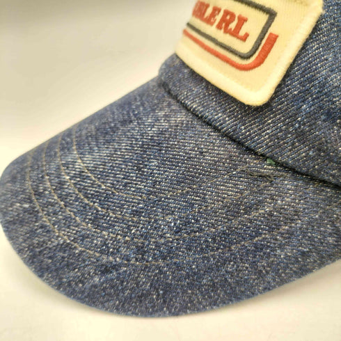 ダブルアールエルラルフローレン RRL RALPH LAUREN Indigo Logo-Patch Denim Trucker Cap インディゴ ロゴ パッチ デニム メッシュ 切替 トラッカー 6パネル キャップ メンズ