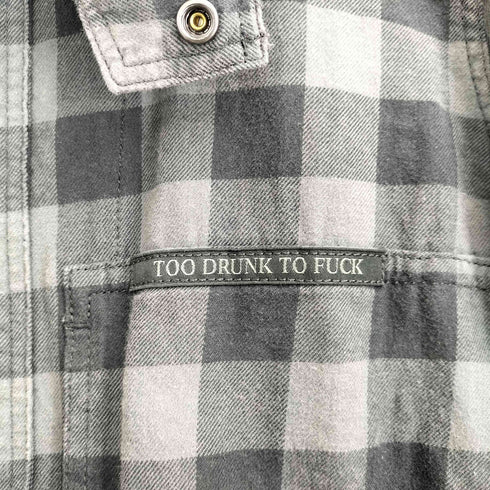 ヒステリックグラマー HYSTERIC GLAMOUR 00S TOO DRUNK TO FUCK ステンカラー チェックロングシャツジャケット Y2K メンズ FREE