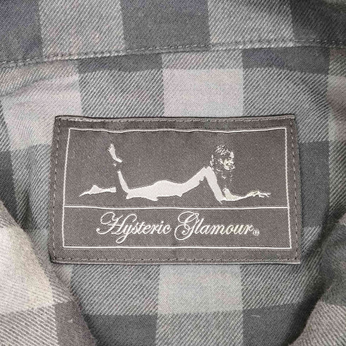 ヒステリックグラマー HYSTERIC GLAMOUR 00S TOO DRUNK TO FUCK ステンカラー チェックロングシャツジャケット Y2K メンズ FREE