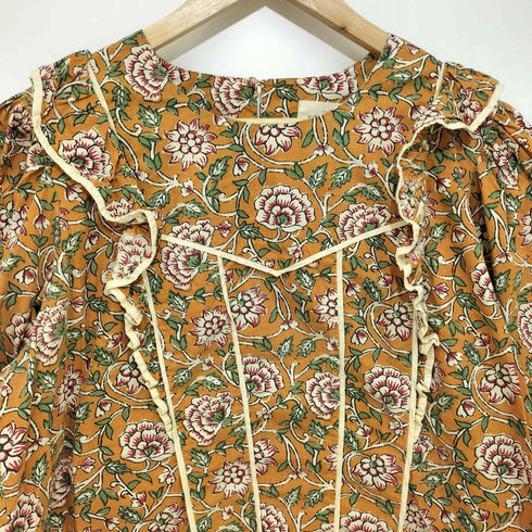 SEZANE 花柄 フリルショートスリーブ シャツブラウス レディース JPN:44