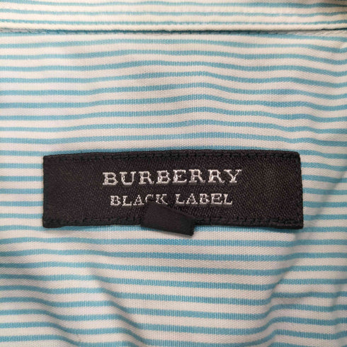 バーバリーブラックレーベル BURBERRY BLACK LABEL ストライプ柄 七分袖 スキッパーシャツ レディース 2