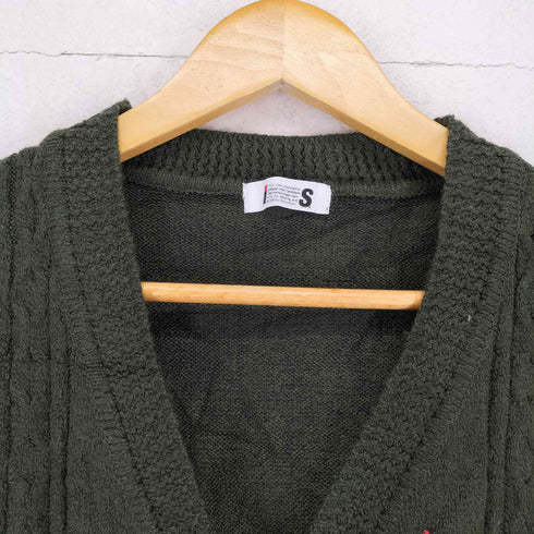 アイエスイッセイミヤケ I.S. ISSEY MIYAKE ロゴワッペンサイドスリットケーブルニットカーディガン レディース JPN:M