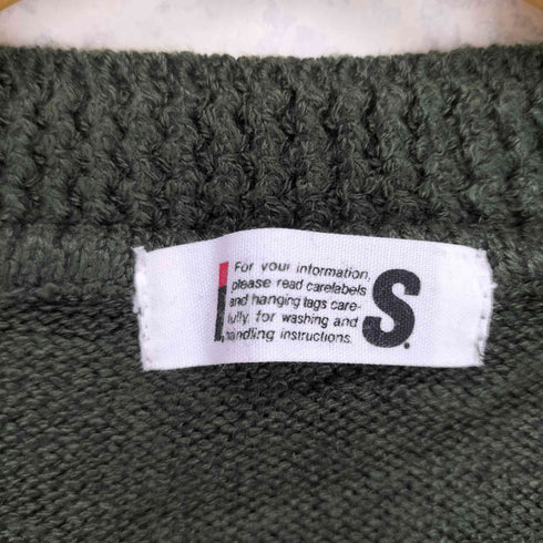 アイエスイッセイミヤケ I.S. ISSEY MIYAKE ロゴワッペンサイドスリットケーブルニットカーディガン レディース JPN:M