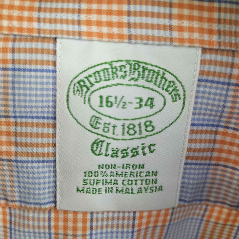 ブルックスブラザーズ BROOKS BROTHERS CLASSIC コットン レギュラーカラーチェックシャツ メンズ 161/2-34