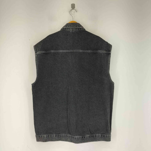 ザラ ZARA ブラックデニムベスト メンズ S-M