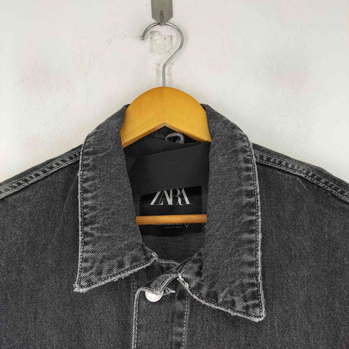 ザラ ZARA ブラックデニムベスト メンズ S-M