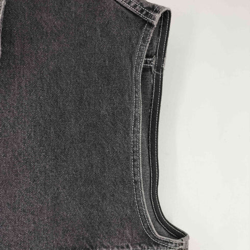 ザラ ZARA ブラックデニムベスト メンズ S-M