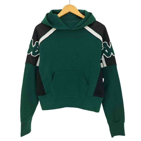 カッパ Kappa クロップド 袖ロゴ プルオーバーパーカー レディース JPN:M