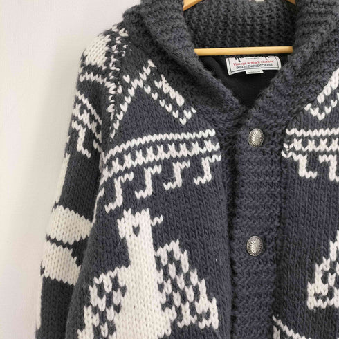 ヒューストン HOUSTON ノルディック柄 ALASKA アラスカ 民族 カウチン セーター カーディガン メンズ import:M
