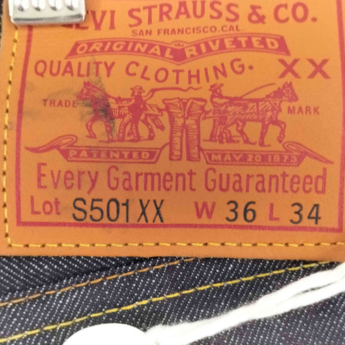リーバイスヴィンテージクロージング Levis Vintage Clothing S501XX 1944モデル 大戦モデル オーガニックリジッド メンズ 36×34