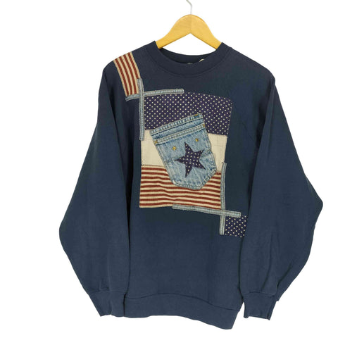 フルーツオブザルーム FRUIT OF THE LOOM 80~90S MADE IN USA パッチワークスウェット メンズ XL