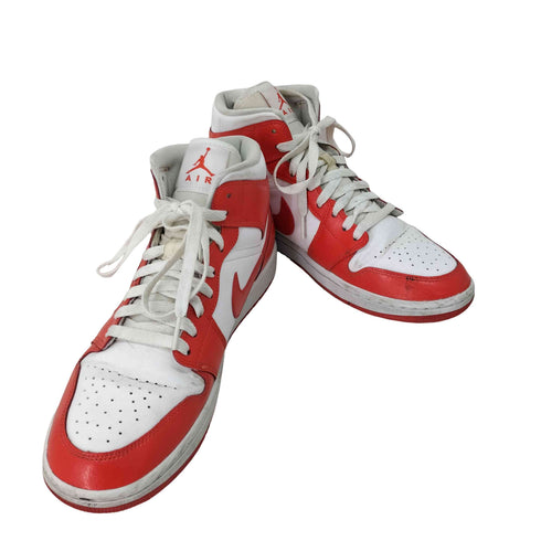 ジョーダンブランド JORDAN BRAND AIR JORDAN 1 MID WHITE/HABANERO RED-WHITE メンズ JPN:27.5
