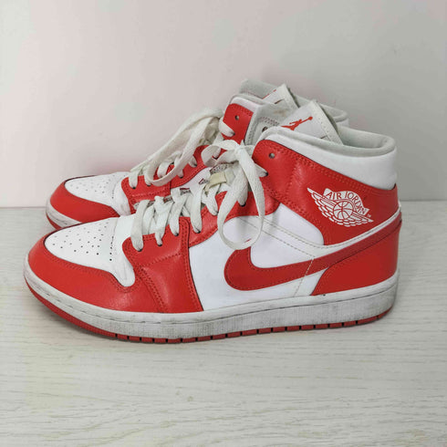 ジョーダンブランド JORDAN BRAND AIR JORDAN 1 MID WHITE/HABANERO RED-WHITE メンズ JPN:27.5