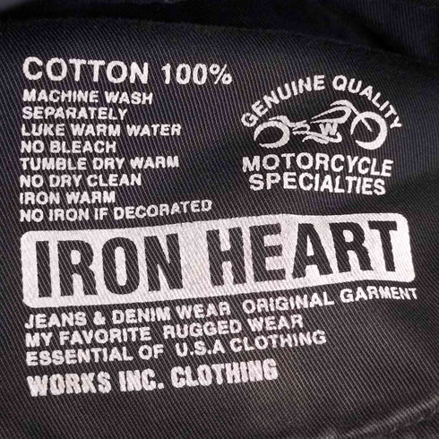 IRON HEART ダメージ&リペア加工 ブラックデニム メンズ 34