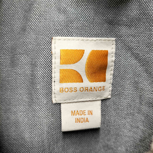 ボスオレンジ BOSS ORANGE 裏地チェックブランケット 襟ボア シープレザー ジップアップ ジャケット メンズ FR:48