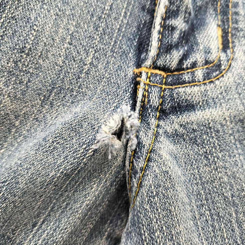 ラングラー Wrangler 革パッチ ストレート デニム パンツ メンズ 32