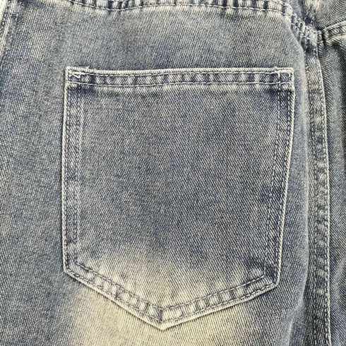 サイドシームワイドデニムパンツ レディース