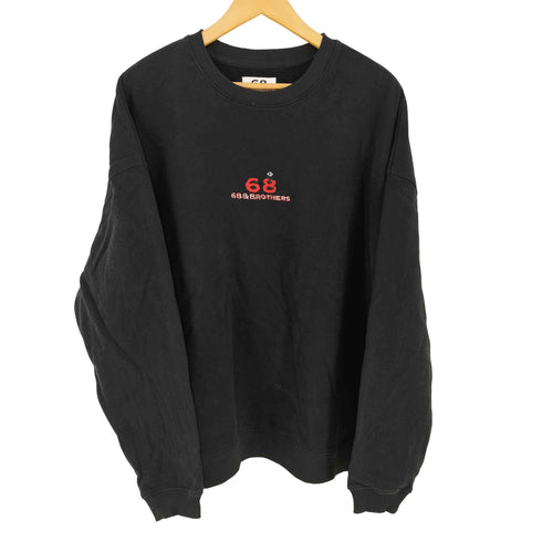 シックスティエイトアンドブラザーズ 68&BROTHERS フロントロゴ刺繍 クルーネックスウェット メンズ JPN:XL